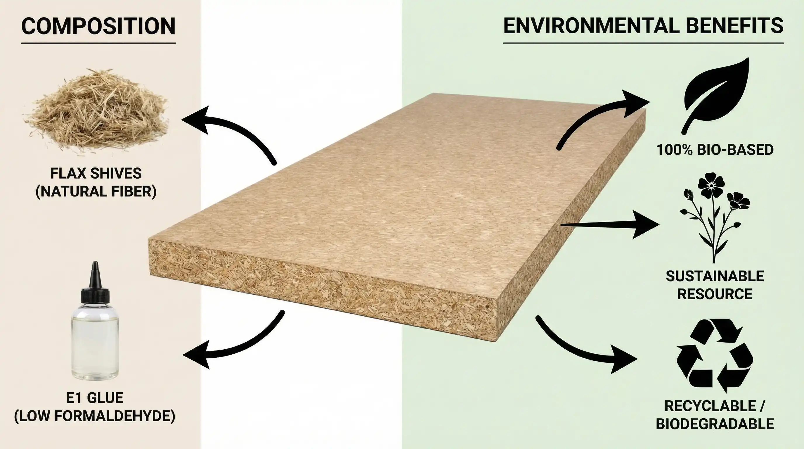 Flaxboard - Flax chipboard close-up